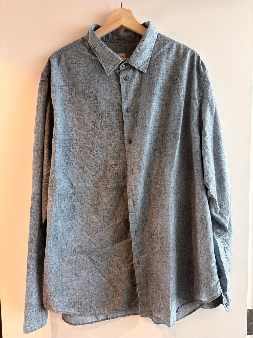 Armani Collezioni Gray Casual Button-Down Shirt